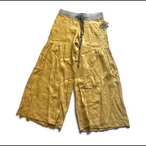 Boho super wide leg linen gaucho palazzo pants